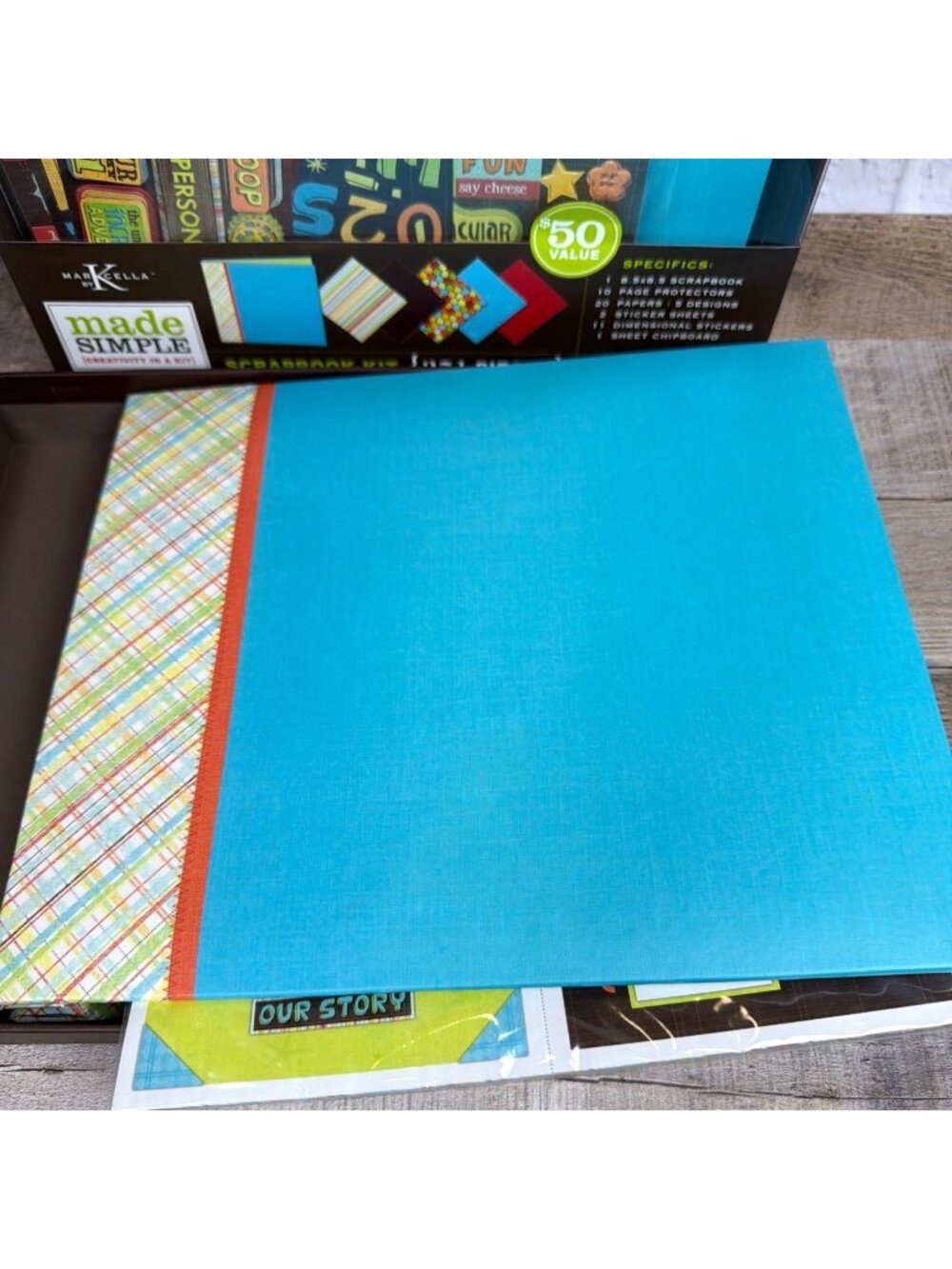 Vintage Set of 2 Made Simple Scrapbook Kit 271 Pieces 8.5x8.5 Album Stickers Lot - Picture 12 of 16